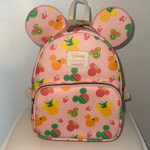 Disney Loungefly Mini Pink Disney Fruit Backpack